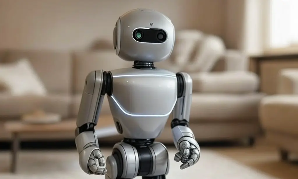 Humanoider Roboter in einer Wohnung