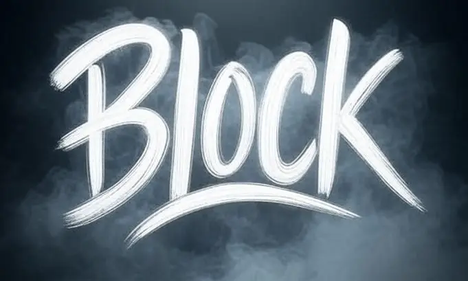 Schriftzug Block